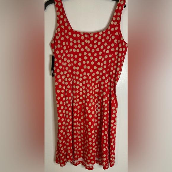 Nine West red white polkadot midi sleeveless dress size 12 - Picture 5 of 6